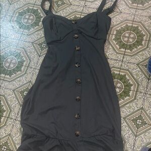 No Boundaries Black Button-Front Mini Dress